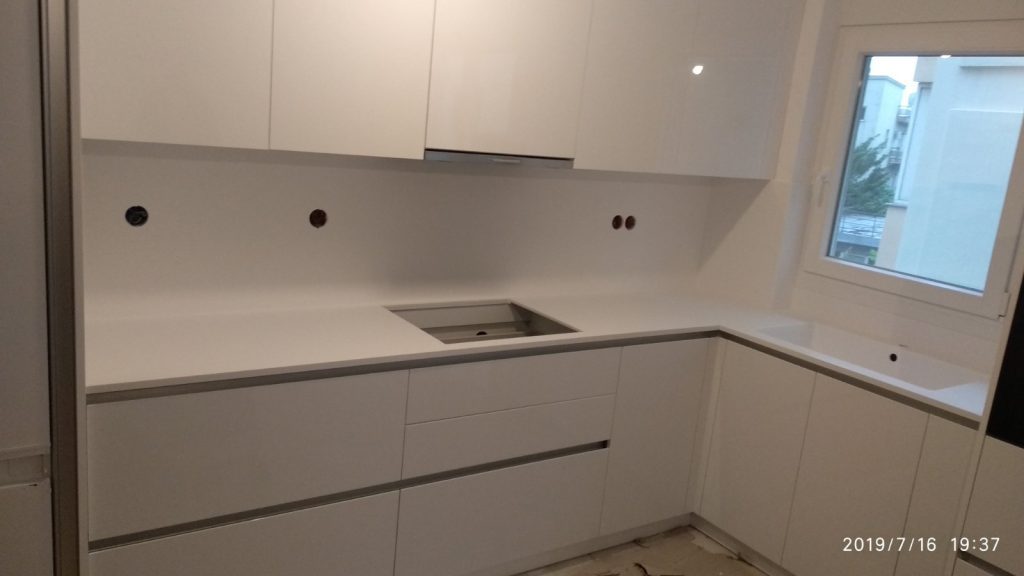 Kitchen and bathroom countertops with corian