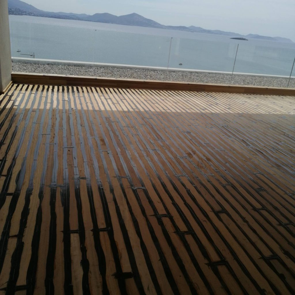 Balcony decking & pool decking with iroko wood