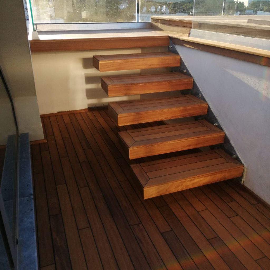 Balcony decking & pool decking with iroko wood
