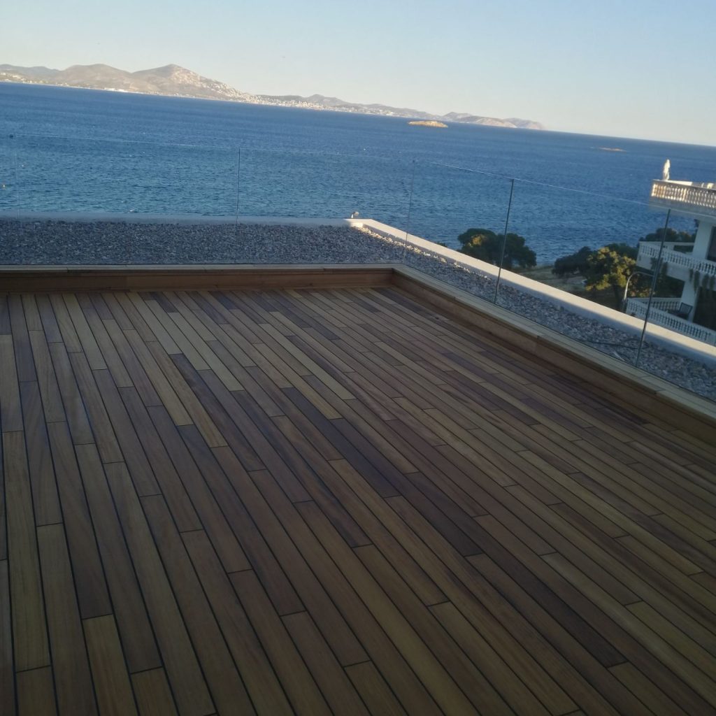 Balcony decking & pool decking with iroko wood