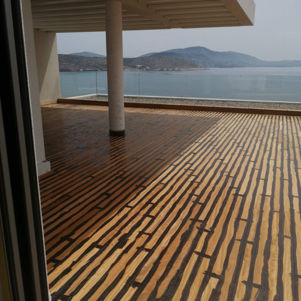 Balcony decking & pool decking with iroko wood
